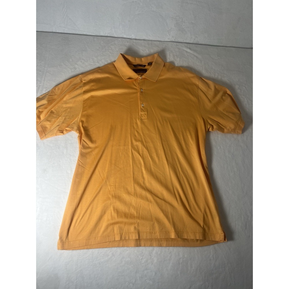Greg Norman Polo Shirt Men's XL Orange Polyester Stretch Short Sleeve Collared